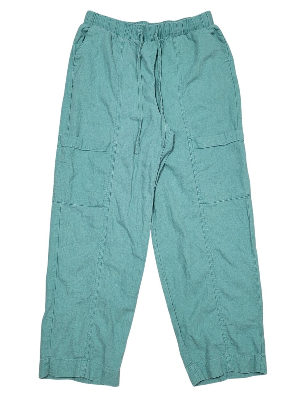 Universal Thread Linen Blend Cargo Pants Size S Green Coastal Boho Cottagecore